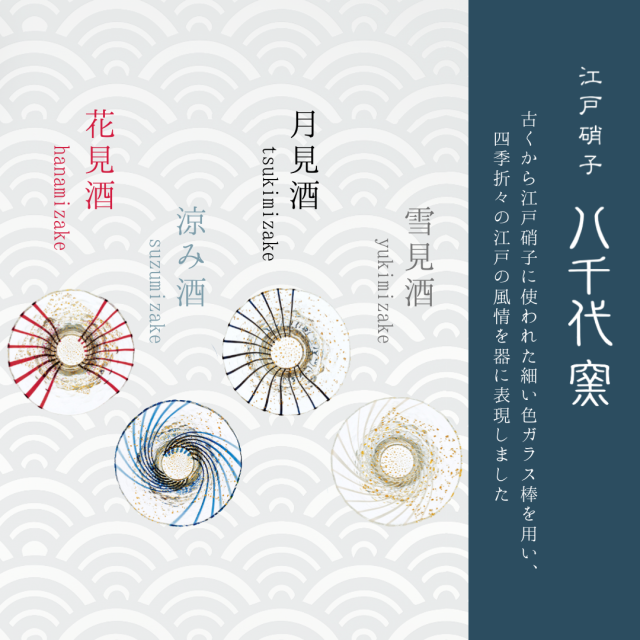 江戸ガラス　八千代窯　月見酒　8